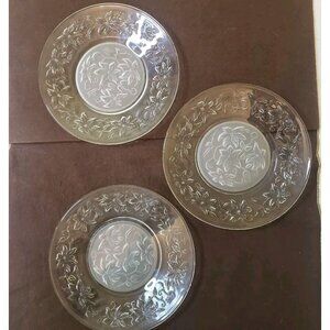 Vintage Set 3 Princess House Poinsettia Fantasia 8” Luncheon Salad‎ Plates